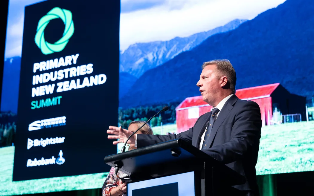 Agricultural Minister Todd McClay at the Primary Industries New Zealand Summit in Christchurch.