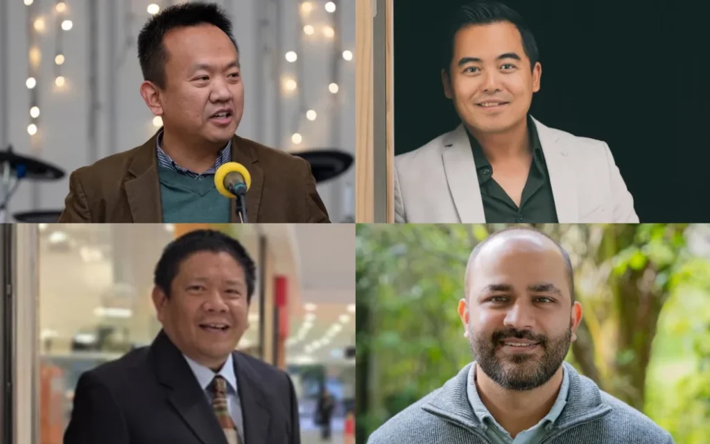 Clockwise from top left: Leo Liu, Jono Ng, Preet Raj Singh Dhaliwal and Paul Alforque.