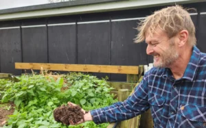 Stephen will make 16 tonnes of compost this season, for use on his 10-hectare farm