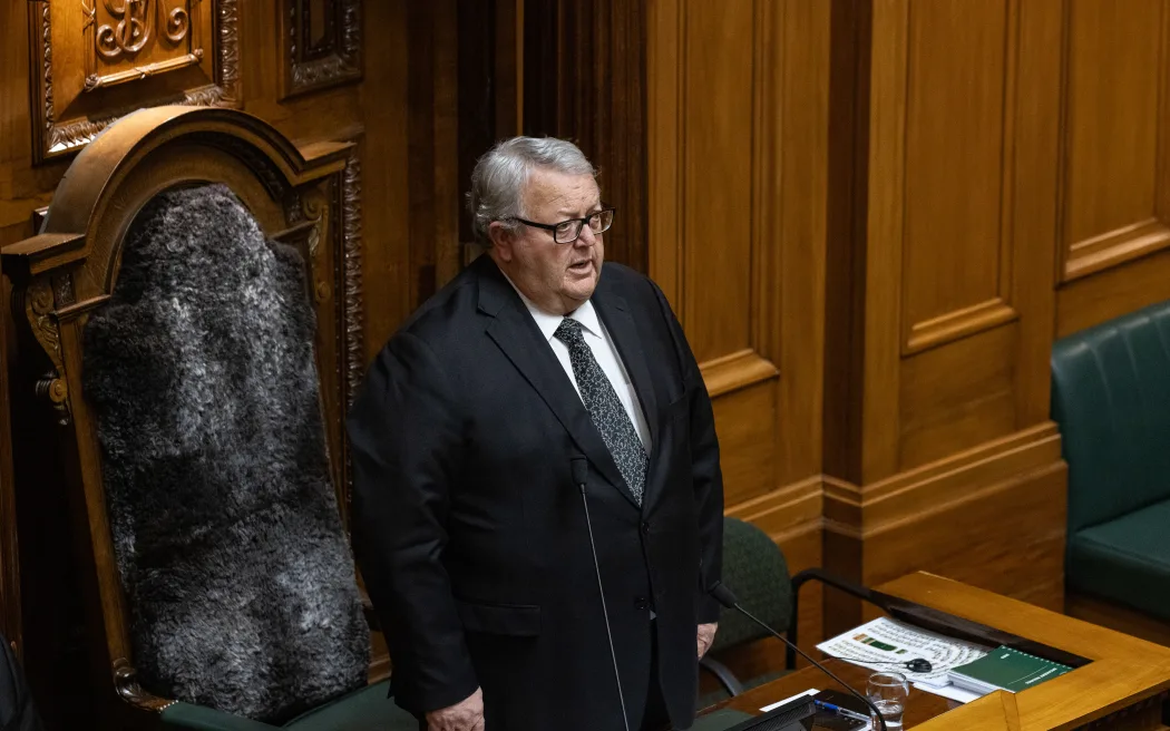 Speaker Gerry Brownlee joins MPs in a waiata after Parliament's obituaries for fallen Te Pāti Māori MP Takutai Tarsh Kemp.