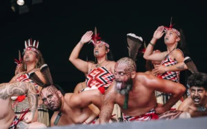 Wairoa's Mātangirau performing at Te Matatini Day Two, Eden Park, 23 February, 2023