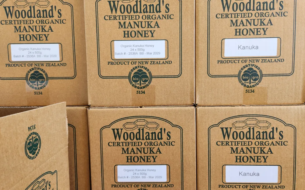 Woodland's organic honey is exported to Europe and Asia as well as sold online and in New Zealand