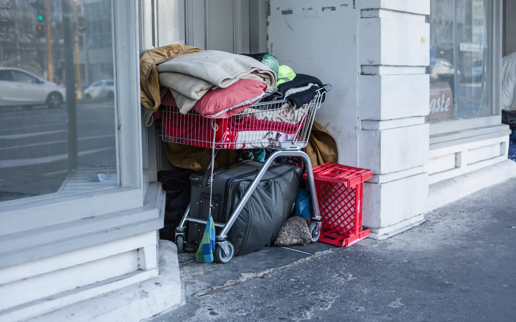 General vision of homelessness in Auckland central city.