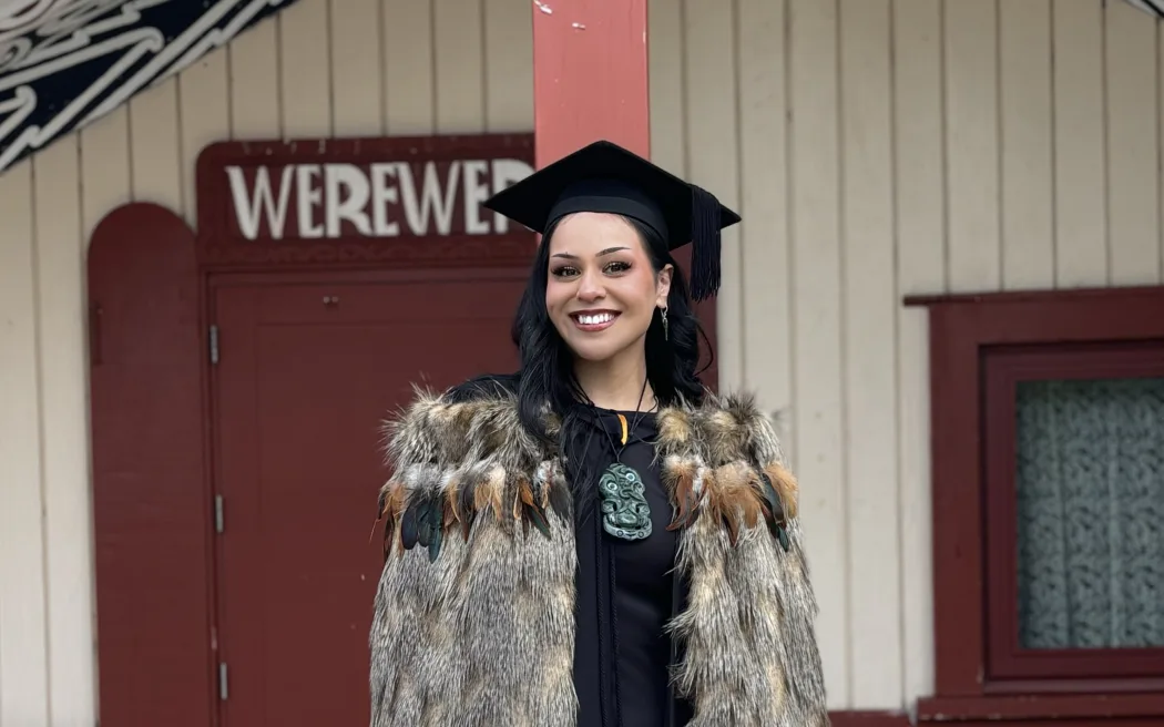 Angel Stewart (Ngāti Hāua, Te Arawa,Tainui), is a lawyer and content creator who has built a strong following online, but at the heart of her mahi is a deep commitment to te reo Māori and her whānau.