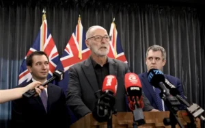 Auckland mayor Wayne Brown, Transport Minister Chris Bishop and Auckland Minister Simeon Brown unveiled the legislation at a media conference on Friday morning.