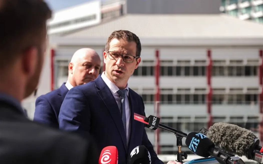 Prime Minister Christopher Luxon and Building and Construction Minister Chris Penk announcing shake-up of earthquake strengthening laws.