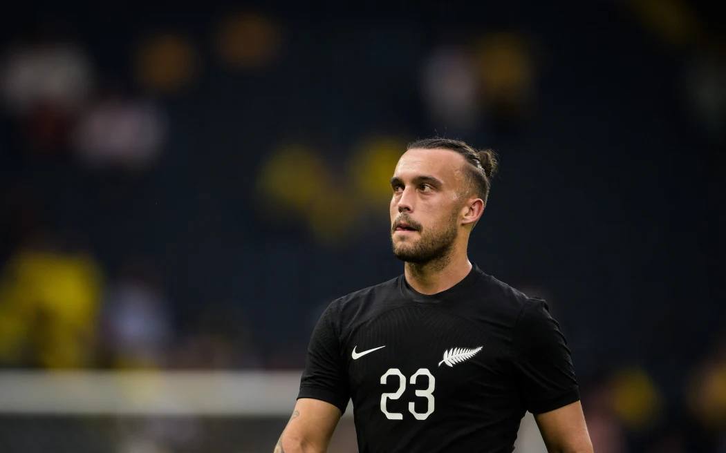 Clayton Lewis of New Zealand after the international friendly football match between Sweden and New Zealand All Whites on Friday June 16 2023 at Friends Arena, Stockholm, Sweden. Photo: Joel Marklund / www.photosport.nz