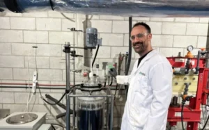 Dave Young, head of research and development at Mint Innovation, working on the technology to extract critical metals from old EV batteries for recycling to new batteries. 