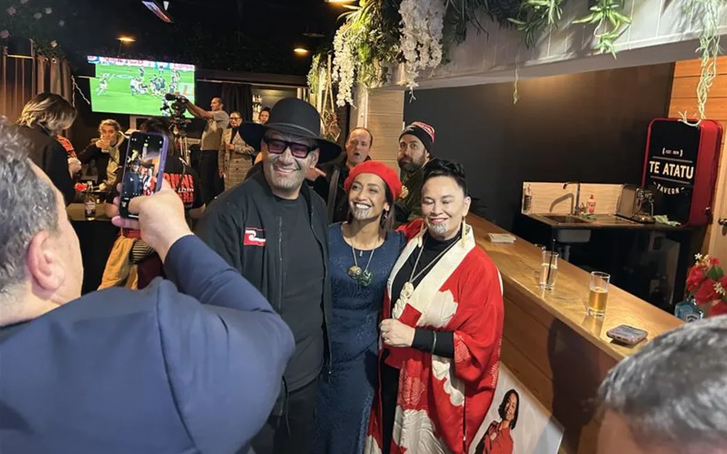 Cheers and applause greeted Oriini Kaipara as she arrived at the election night function in Te Atatu Peninsula.