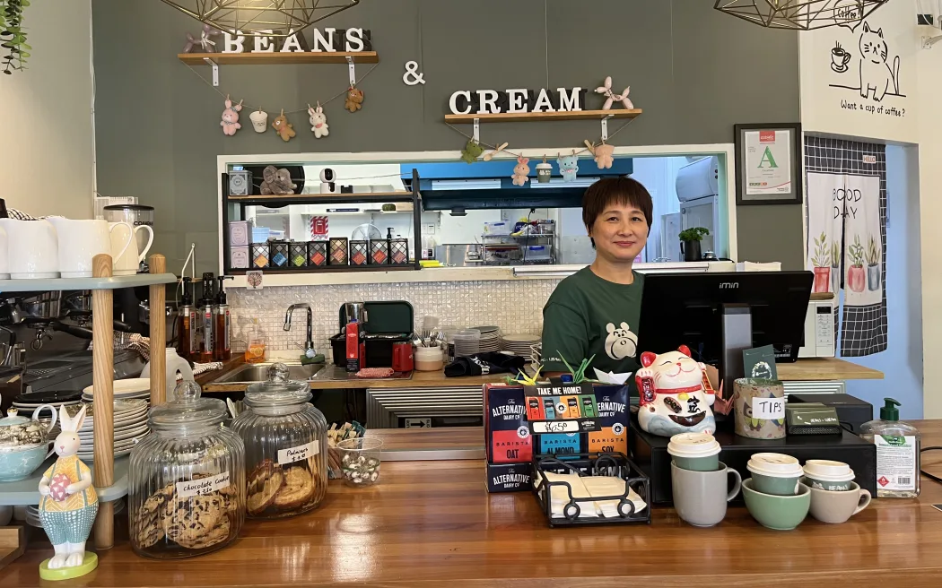 Donglan He opened Beans & Cream café in Auckland’s Browns Bay in April, calling it both a challenge and an opportunity.