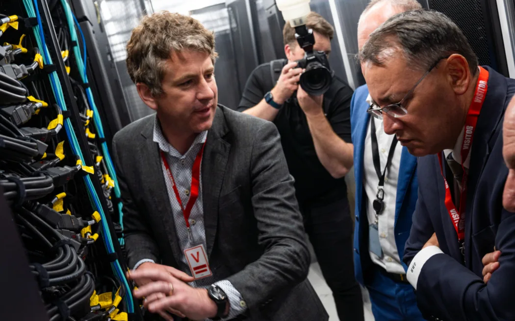 Jess Robertson - Chief Scientist Advanced Technology, NIWA and Science Minister Shane Reti at CDC NZ.