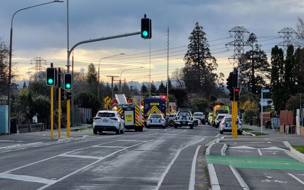 Emergency services have converged on a property in the Christchurch suburb of Sockburn on Tuesday.