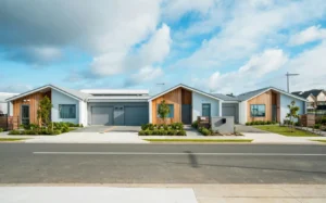Single-storey townhouses.