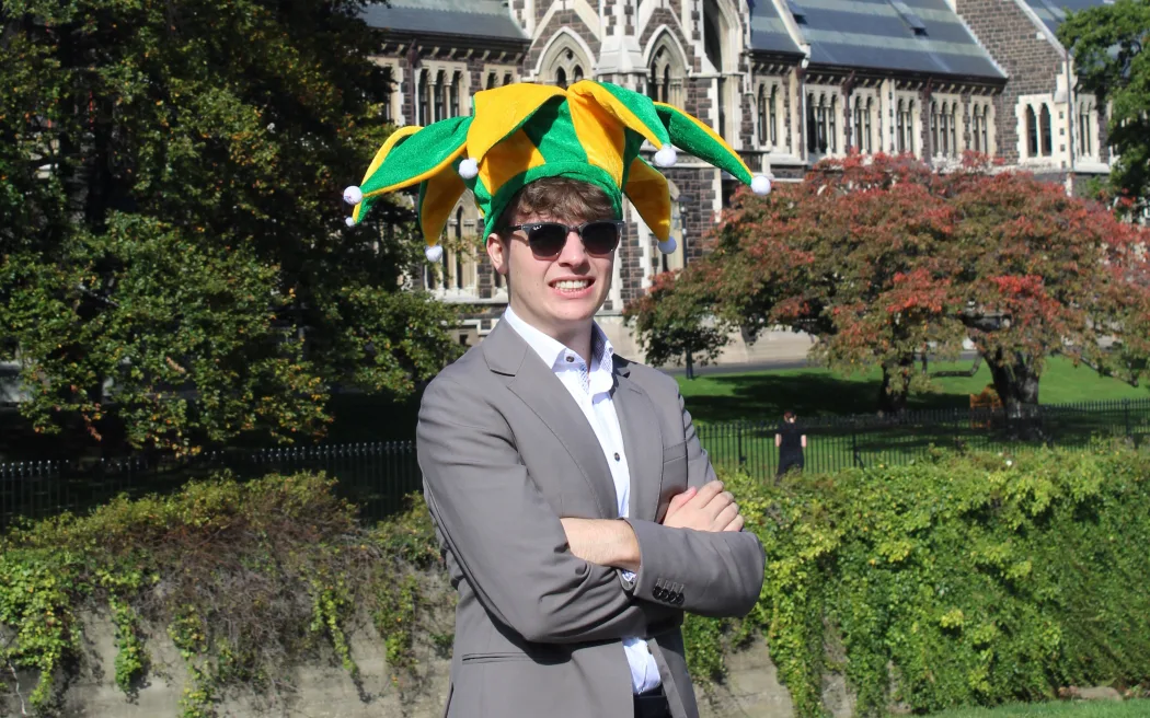 Flynn Nisvett, who says if he becomes mayor he'd rather be called 'King of Dunedin'.