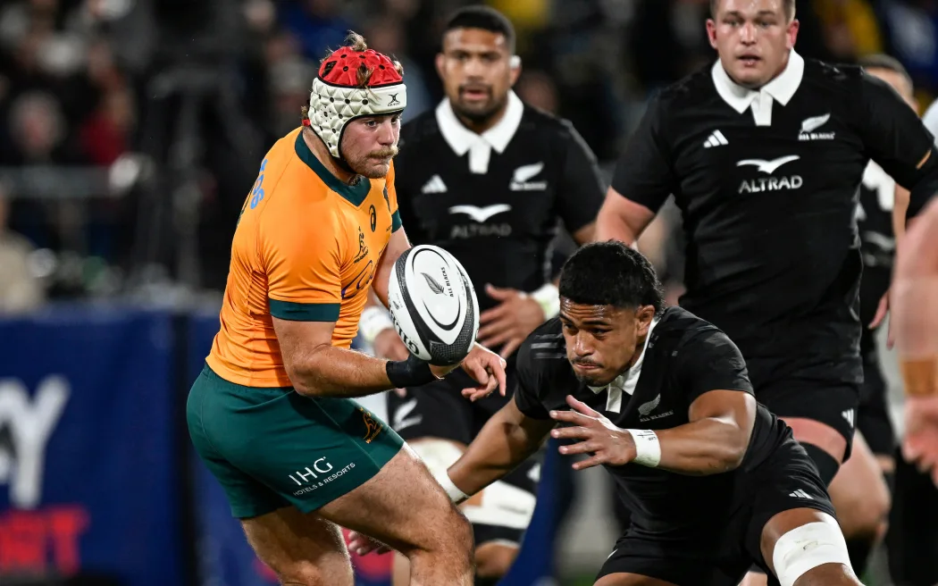 All Blacks vs Wallabies: Toàn bộ thông tin cần biết về trận thư hùng Bledisloe I 4 Fraser McReight of Australia. New Zealand All Blacks v Australia Wallabies, Bledisloe Cup and Rugby Championship rugby union test match at Sky Stadium, Wellington, New Zealand on Saturday 28 September 2024. © Photo: Andrew Cornaga / Photosport