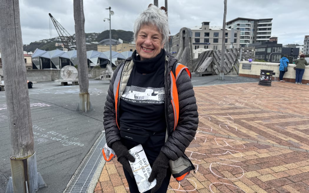 Helene Ritchie on Wellington's City to Sea bridge.