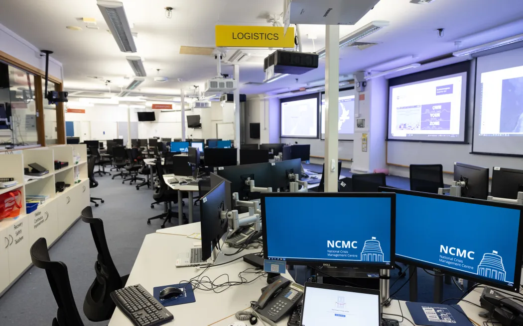 In the Beehive Bunker, properly known as the National Crisis Management Centre, from where national emergency responses are co-ordinated.