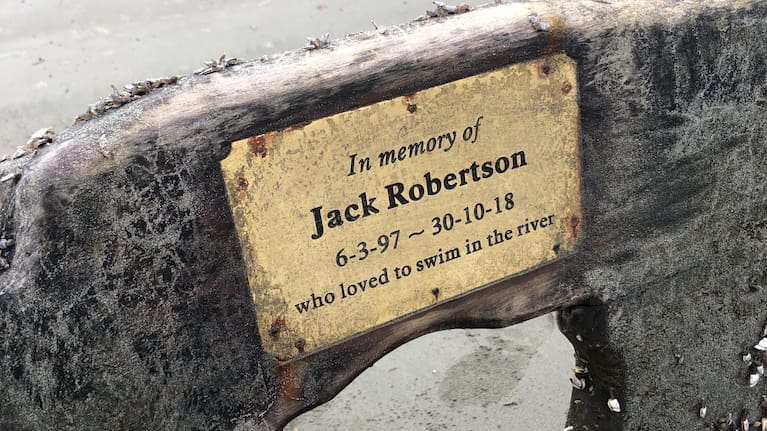 Jack Robertson's memorial plaque noted he 