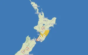 MetService weather warnings on 10 September 2025.