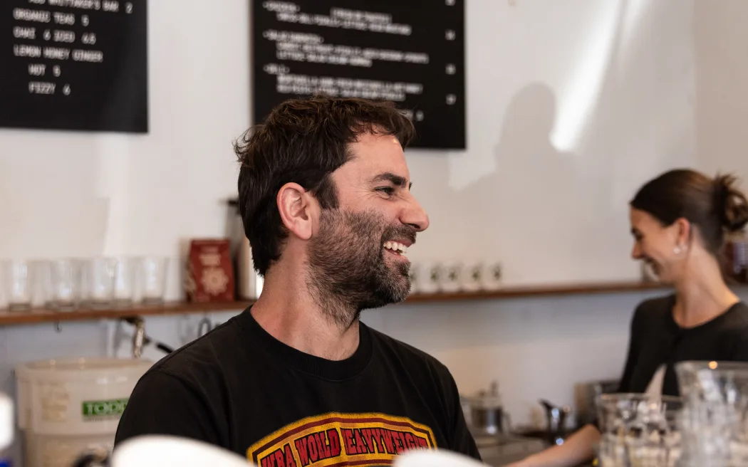 Sam Peters at Newday Coffee Newton