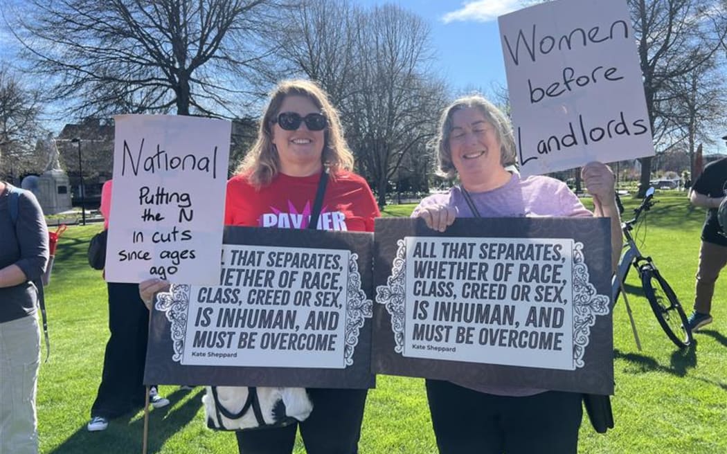 Pay equity protesters in Christchurch.