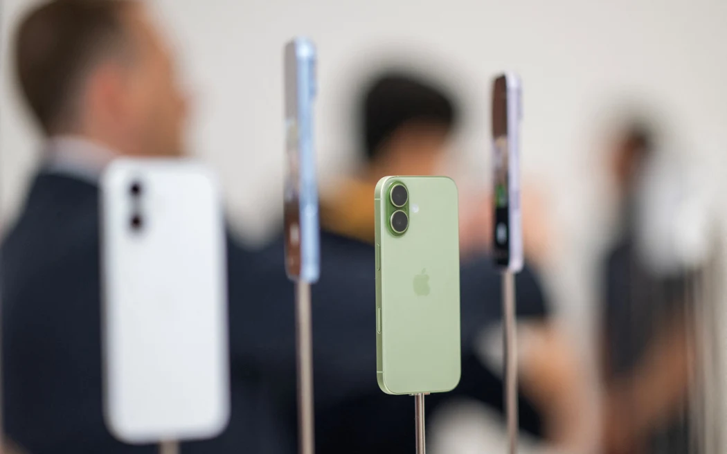 Apple iPhone 17 models are displayed during Apple's 
