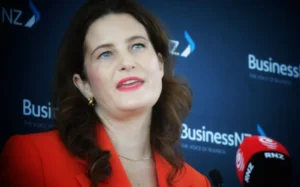 Finance Minister Nicola Willis making the announcement in Auckland.