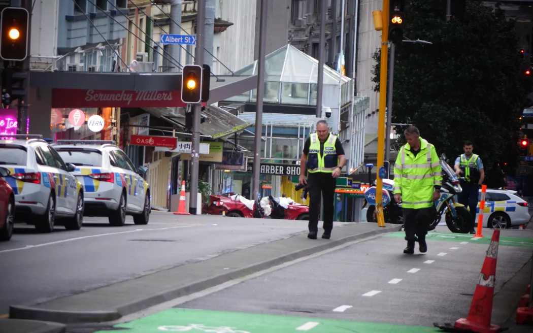 The scene of a serious crash on Victoria Street in Central Auckland on 25 September.