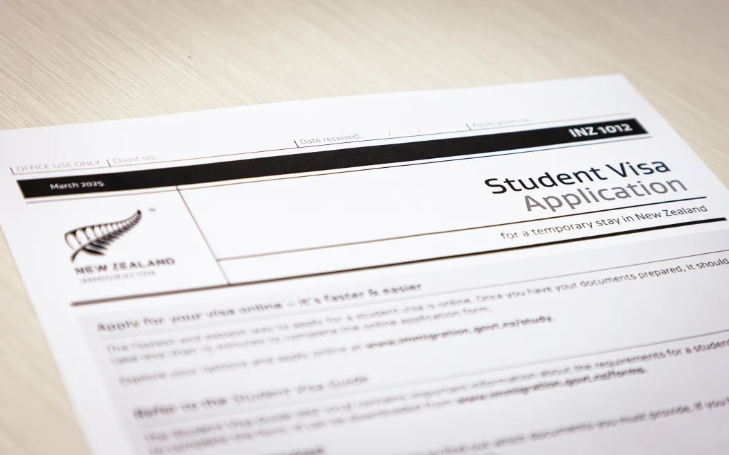 Immigration New Zealand visa application form, student visa.