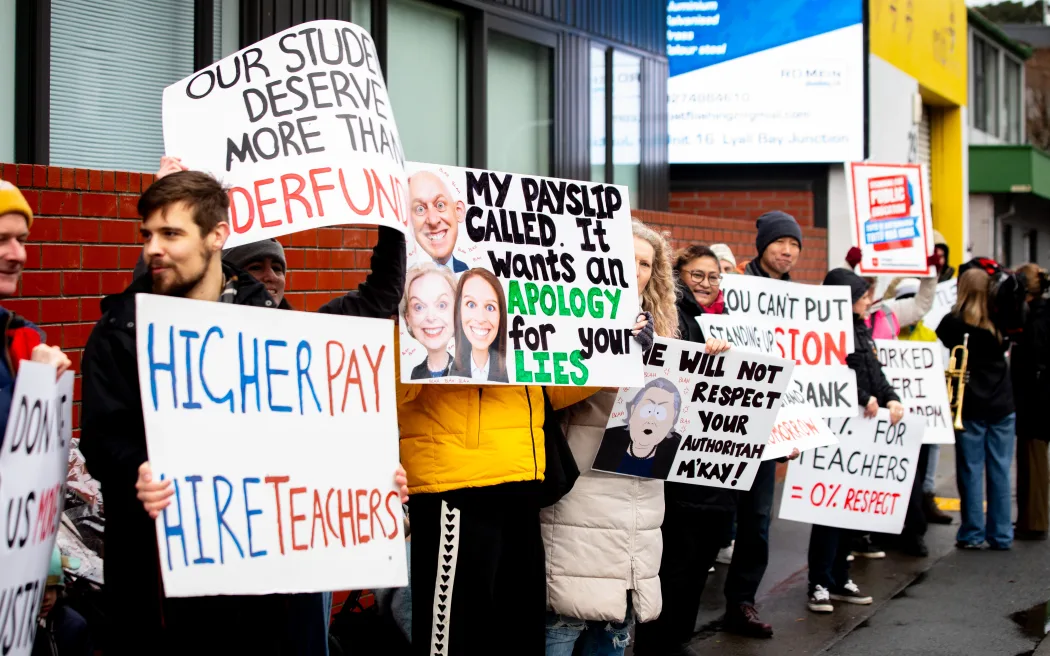 The teachers' protest in Wellington.