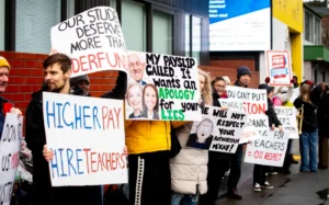 The teachers' protest in Wellington.