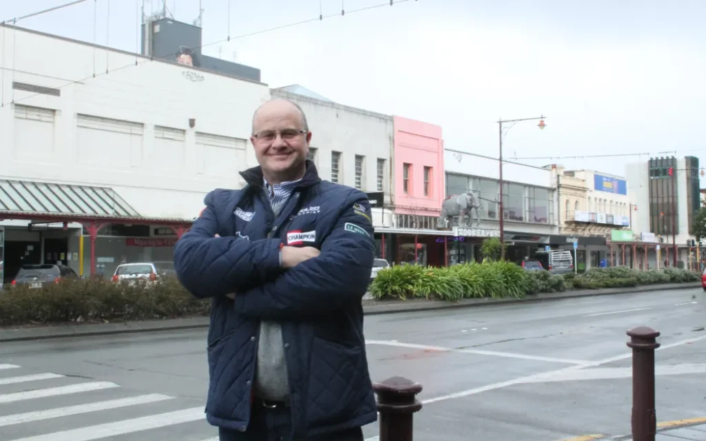 File photo. HWCP Management director Scott O'Donnell celebrates government investment at Invercargill CBD redevelopment.