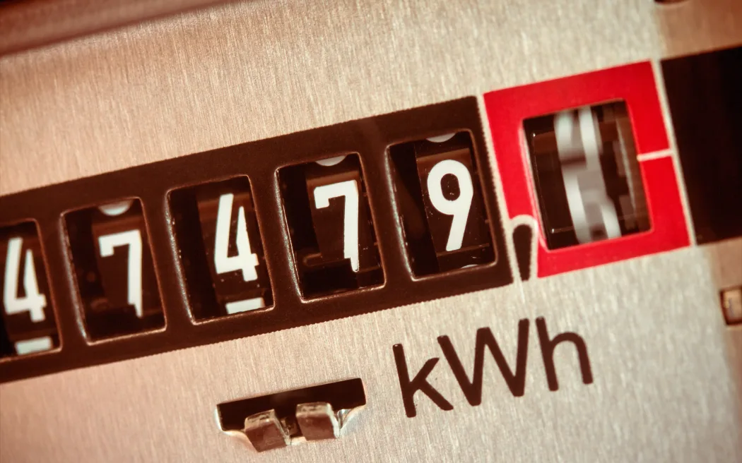 An electricity meter.