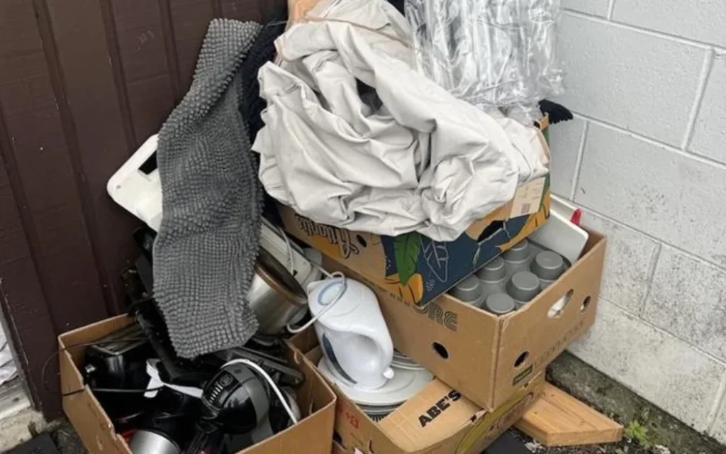 Rubbish left at the property before the student and her flatmates moved in.