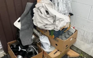 Rubbish left at the property before the student and her flatmates moved in.