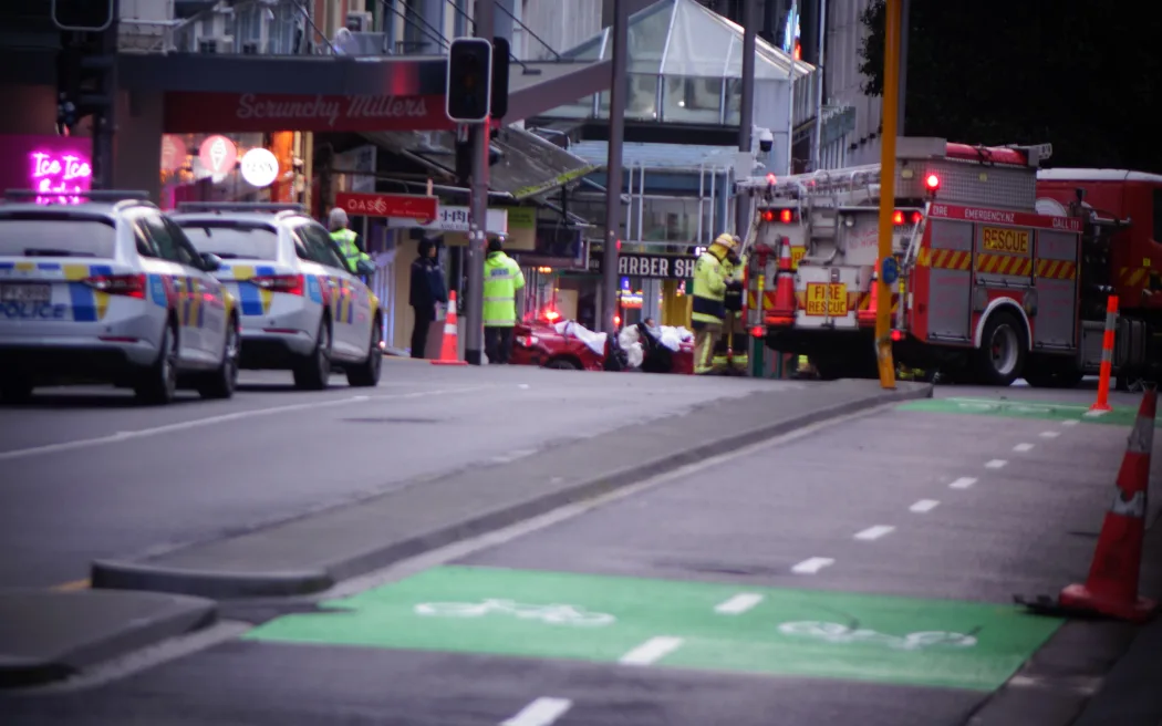 The scene of a serious crash on Victoria Street in Central Auckland on 25 September.