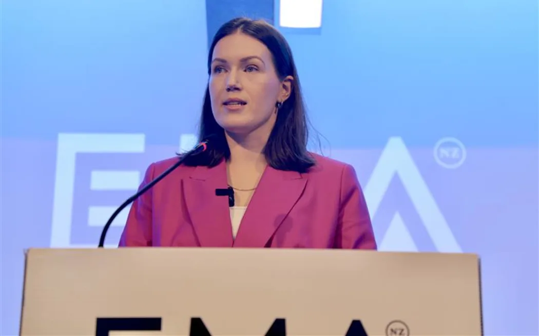 Workplace Relations Minister Brooke van Velden at the Holidays Act announcement, 23 September 2025.