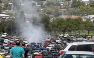 A fire in a Whangārei Hospital carpark on 21 October 2025.