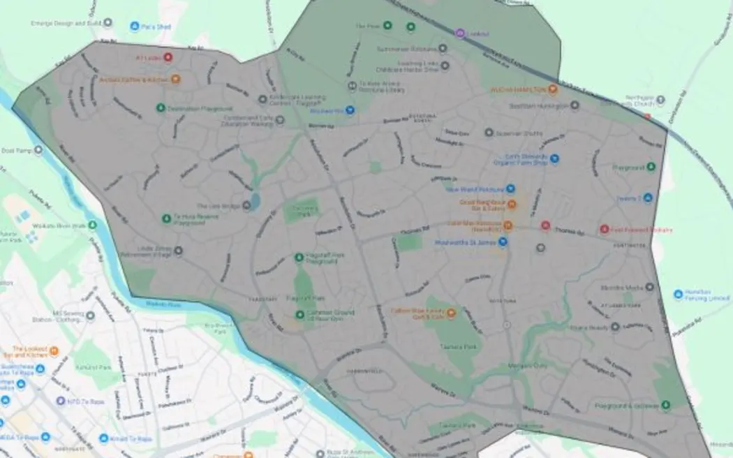 Rototuna: Nước sạch vẫn cần đun sôi, cảnh báo duy trì dù E.coli âm tính 2 A map showing the area affected by the boil water notice.