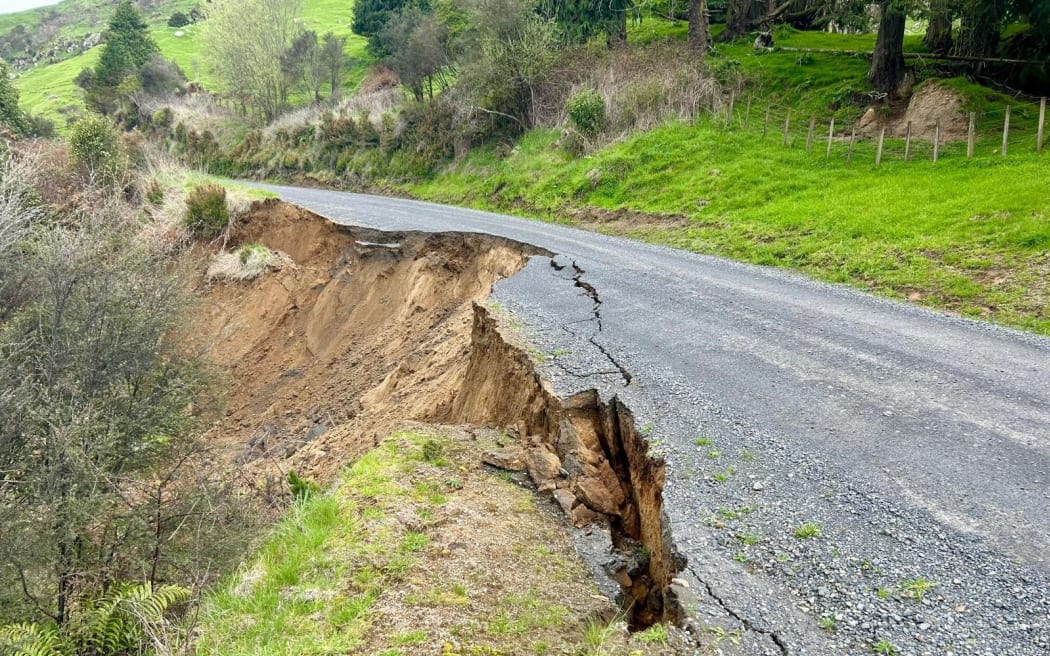 A slip on Kokomiko Road, near Waimiha.