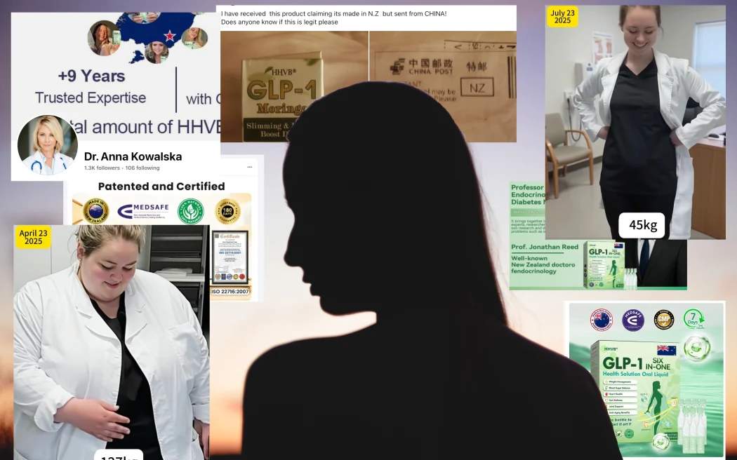 A variety of weight loss products are being promoted online that claim to be by New Zealand doctors, but there's little evidence they actually exist.