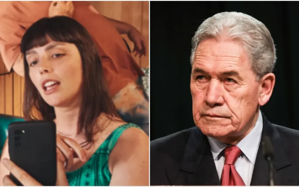 Acacia O'Connor (left) and Winston Peters.