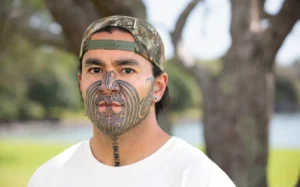 Eru Kapa-Kingi, photographed on the Lower Treaty Grounds at Waitangi, February 2025.