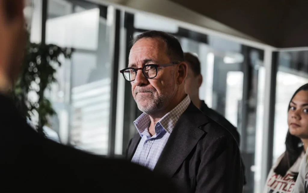 Andrew Little at the launch of his Wellington mayoralty campaign on 17 May, 2025.