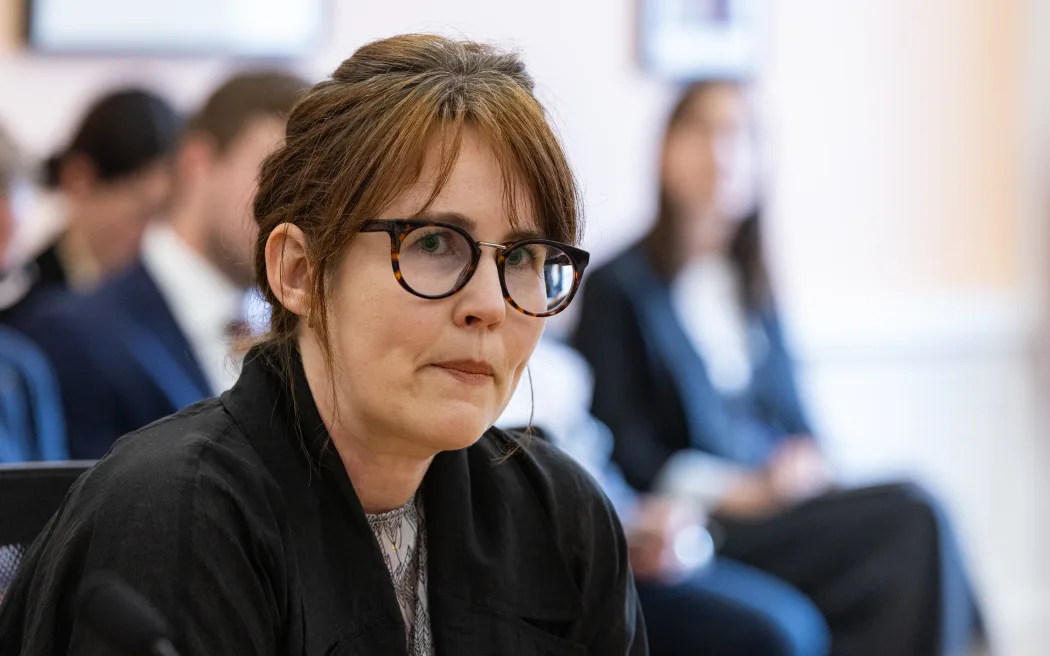 Broadcasting Standards Authority Chief Executive, Stacey Wood gives evidence at Parliament.