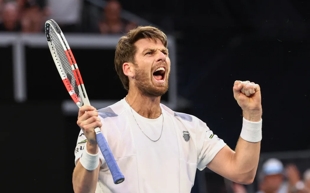 Ngôi sao quần vợt gốc New Zealand Cameron Norrie tái xuất ASB Classic đầy quyết tâm 3 Britain's Cameron Norrie celebrates after victory against Norway's Casper Ruud in their men's singles match on day seven of the Australian Open tennis tournament in Melbourne on January 20, 2024. (Photo by David GRAY / AFP) / -- IMAGE RESTRICTED TO EDITORIAL USE - STRICTLY NO COMMERCIAL USE --