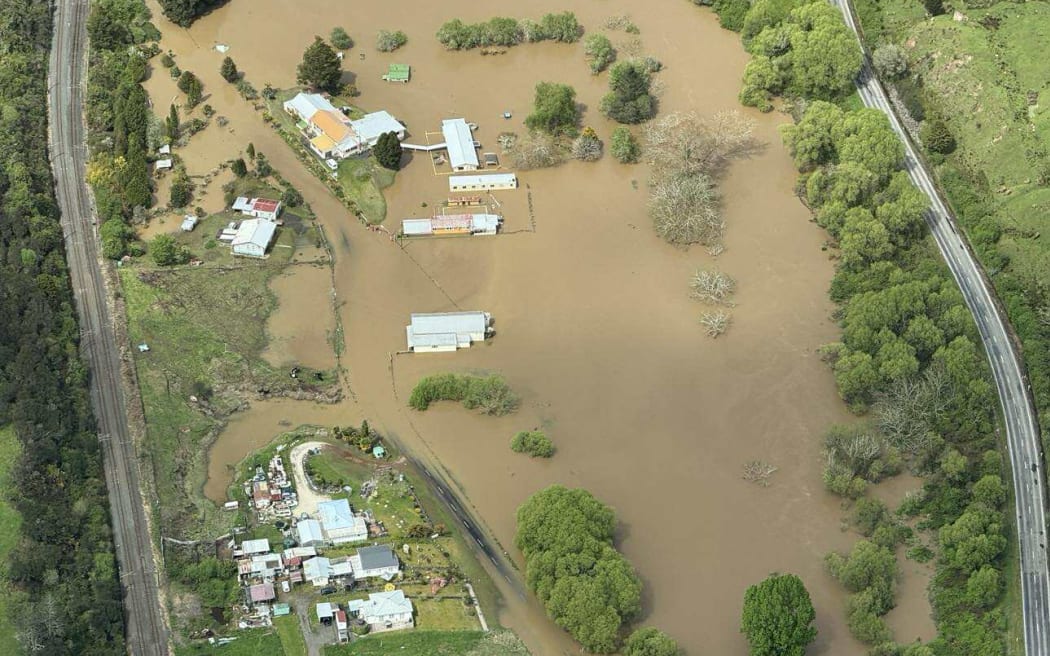 An aerial shot of flooding at Okahukura, north of Taumarunui after Manawatū-Whanganui Emergency Management Group’s did a fly over the region on 15 October.