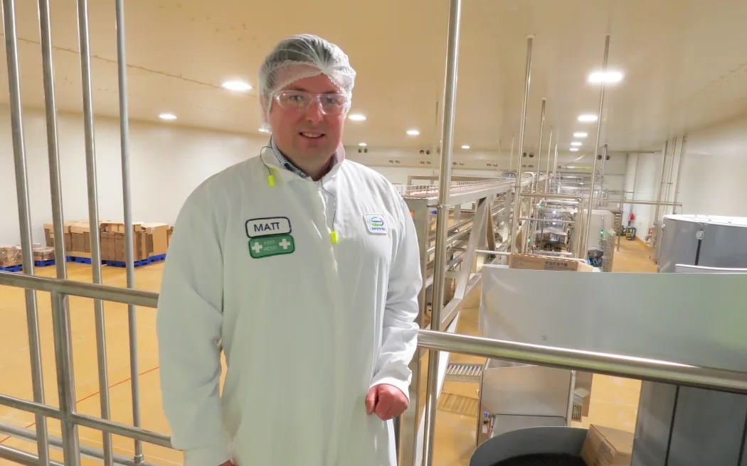 Fonterra's Darfield plant manager Matt Smith in the cream cheese blending room.