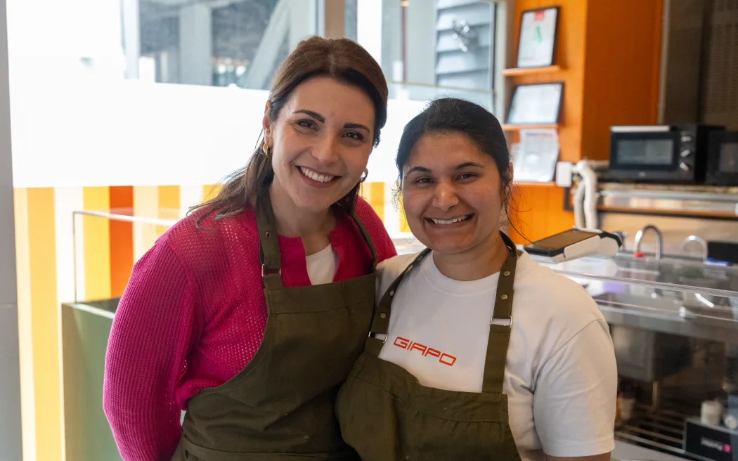 Giapo co-owner Annarosa Petrucci (left) stands alongside chef and store manager Amritpal Kaur.