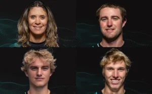 Jo Aleh, Josh Armit, Jake Pye and Seb Menzies join Team New Zealand for the 2027 America's Cup.